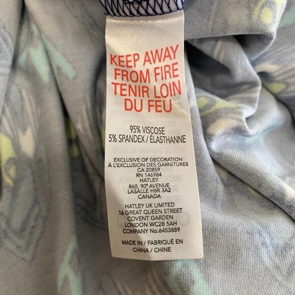 Hatley Blue Dress V neckline Long sleeve A line dress size M boho grannycore - Picture 9 of 9